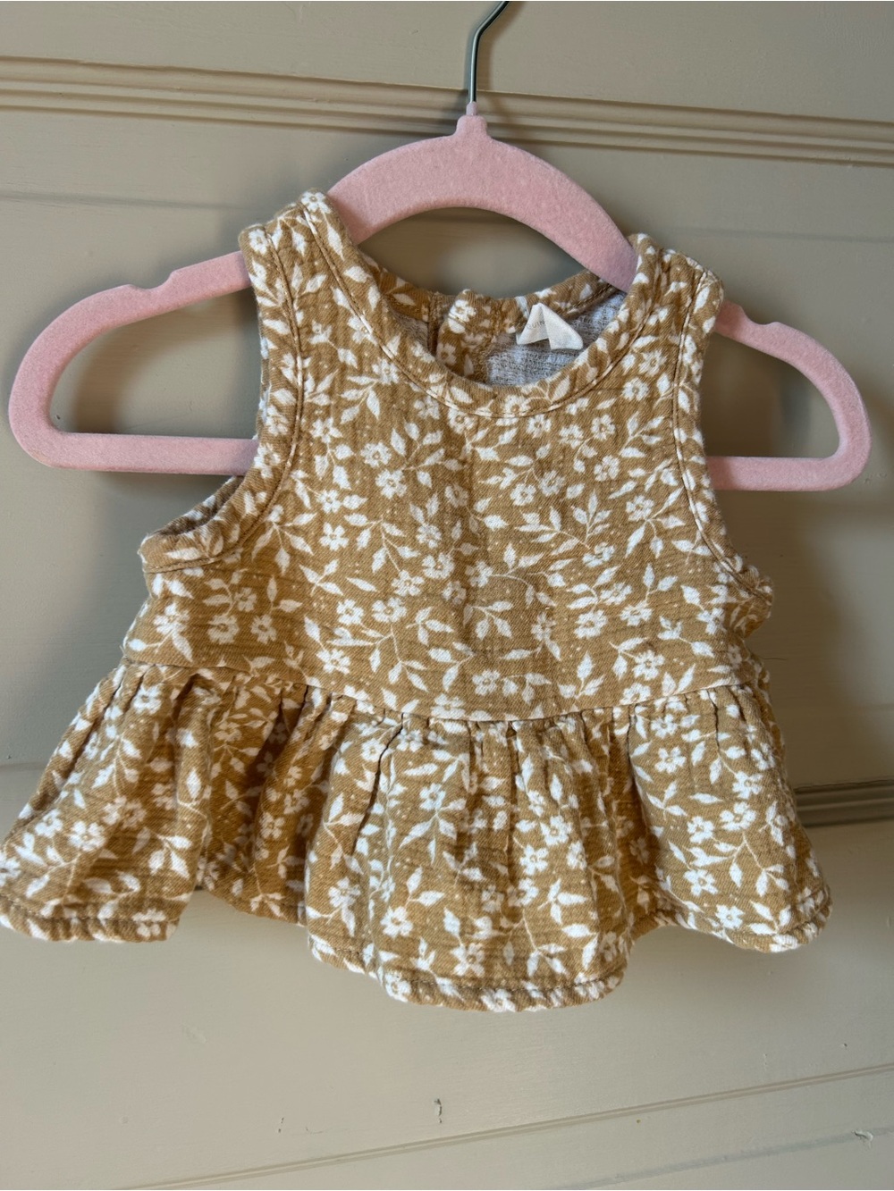 Quincy Mae Yellow Floral Organic Cotton Sleevless Top - 6-12m